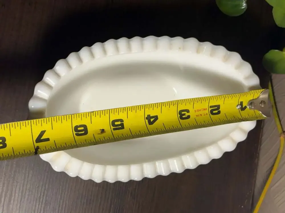 Vintage Milk Glass Banana Boat Dish Bowl Starburst Pattern